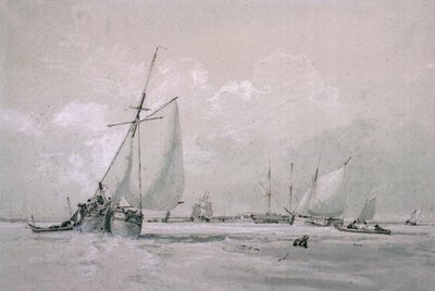 Fishing Smack Lying To by Augustus Wall Callcott
